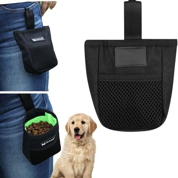 Dog Training Treat Pouch Portable Dog Walking Waist Bag Outdoor Pet Training Reward Container Hook Design Mini Waist Pocket Bag for Pet Snack Kibbles Toys Accessories
