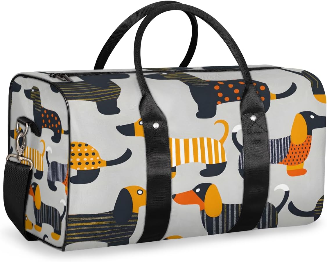 Dachshund Dog Travel Duffle Bag for Women Men Gym Duffel Foldable Bag Waterproof Weekender Abstract Geometric Duffle Tote Dachshund Dog Travel Duffle Bag for Women Men Gym Duffel Foldable Bag Waterproof Weekender Abstract Geometric Duffle Tote