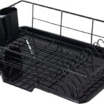 Space-Saving 3-Piece Dish Drainer Rack Set with Cutlery Holder - Maximize Countertop Space, Black