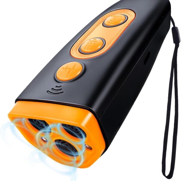 Dog Bark Deterrent Device, Ultrasonic Anti-Barking Device for Dogs Training, Safe and Effective, Up to 35FT Long Range Rechargeable & Portable Bark Shield Indoor and Outdoor Use, Orange