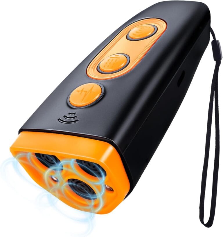 Dog Bark Deterrent Device, Ultrasonic Anti-Barking Device for Dogs Training, Safe and Effective, Up to 35FT Long Range Rechargeable & Portable Bark Shield Indoor and Outdoor Use, Orange