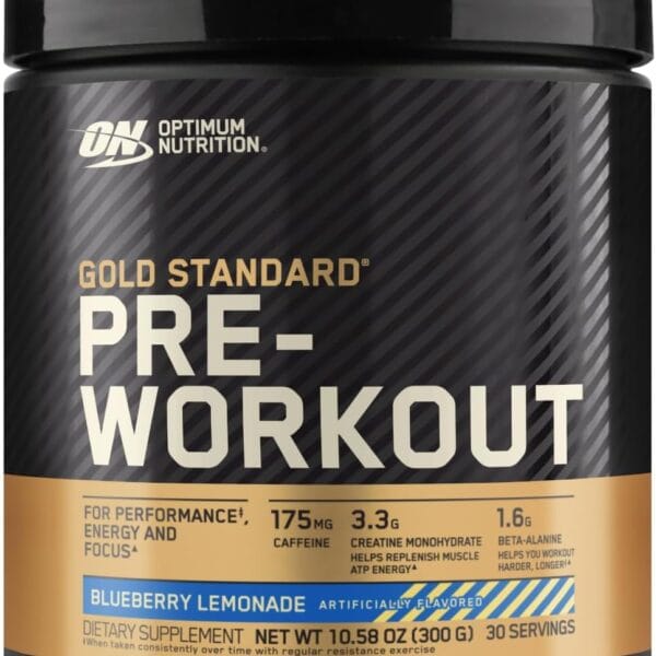 Optimum Nutrition Gold Standard Pre-Workout, Vitamin D for Immune Support, with Creatine, Beta-Alanine, and Caffeine for Energy, Keto Friendly, Blueberry Lemonade, 30 Servings (Packaging May Vary)