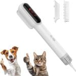 2 in 1 Portable Pet Hair Dryer for Dogs, LED Screen, NTC Smart Temperature Adjustment, Less Noise, 106000 High Rotating Speed Grooming Brush for Travel Camping