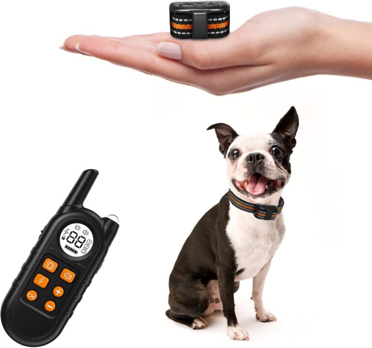Tiniest Dog Shock Collar, Lightest Dog Training Collar with Remote for Small Dogs 5-15lbs & Medium Large Dogs/Puppies, Waterproof, Rechargeable, 1300ft Range (Orange&Ultra Tiny)