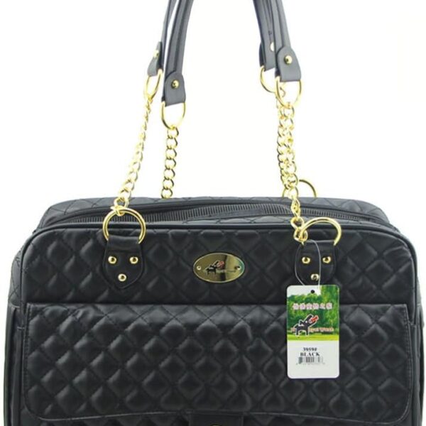 B-JOY New Dog Carrier Dog Handbag Dog Purse Pet Tote Bag Soft Sided Pet Carriers with Double Chain Handles Black