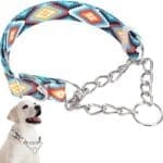 Stainless Steel Chain Martingale Collars for Large Dogs, No Pull Slip Choker Collar Training Escape Proof Heavy Duty Choke Dog Collar for Small Medium Large Dogs Girl Boy Female Pet, Boho L