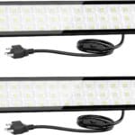 Onforu LED Shop Lights,100W 14000lm Ultra Bright LED Work Lights with Plug,6500K Daylight White Garage Light,IP66 Waterproof Lighting for Garage Warehouses Workshop(2 Pack)