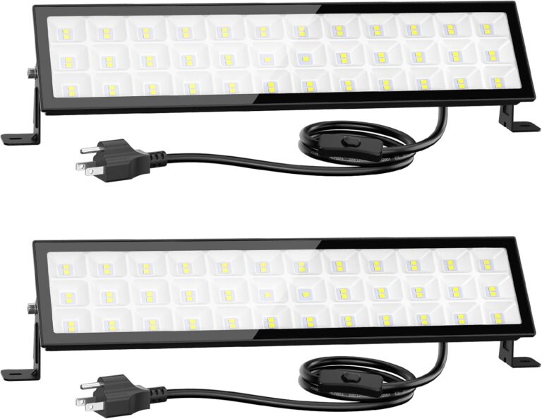 Onforu LED Shop Lights,100W 14000lm Ultra Bright LED Work Lights with Plug,6500K Daylight White Garage Light,IP66 Waterproof Lighting for Garage Warehouses Workshop(2 Pack)