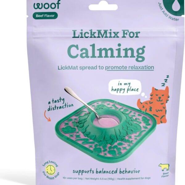 WOOF LickMixes - Dog Lick Mat Spread and Meal Topper - Delicious and Lower Calorie - Made with Wholesome Ingredients - Perfect for Dog Enrichment - Calming