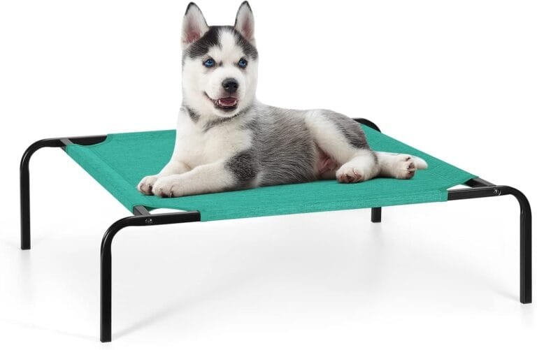 OYEAL Small Dog Cot, Elevated Pet Bed for Cats & Dogs, Cooling, Portable Pet Mat, Indoor Outdoor, Lightweight, Green, 27kg Weight Capacity