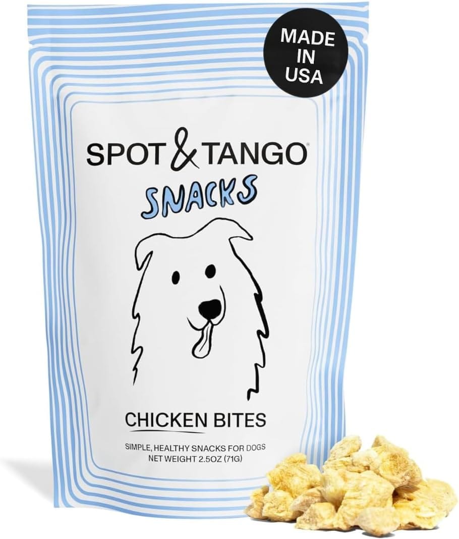 Spot & Tango Chicken Bites Dog Treats - Single Ingredient, 100% Chicken Breast - Freeze-Dried Treats - Grain & Gluten-Free - USA-Made - for Small, Medium, and Large Dogs Spot & Tango Chicken Bites Dog Treats - Single Ingredient, 100% Chicken Breast - Freeze-Dried Treats - Grain & Gluten-Free - USA-Made - for Small, Medium, and Large Dogs