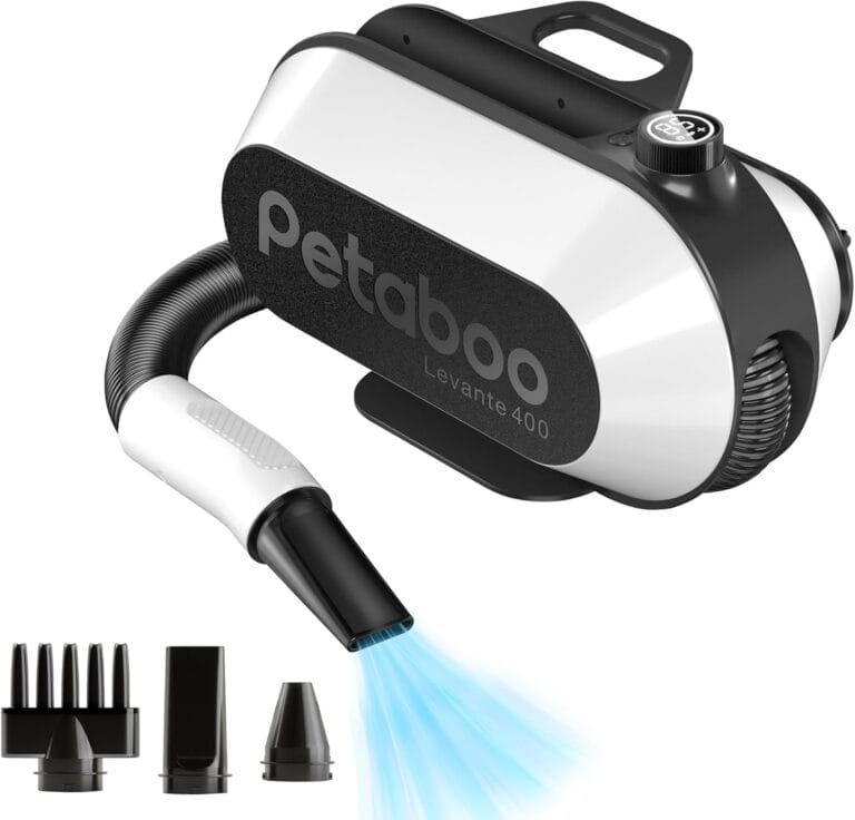 petaboo Dog Dryer - Ultra-Quiet 40dB Cat Mode, Portable & All-in-One Storage, 3-in-1 Nozzles & Adjustable Speed/Temp, Negative Ion Technology, BLDC Motor, Force Dryer for Dogs & Cats