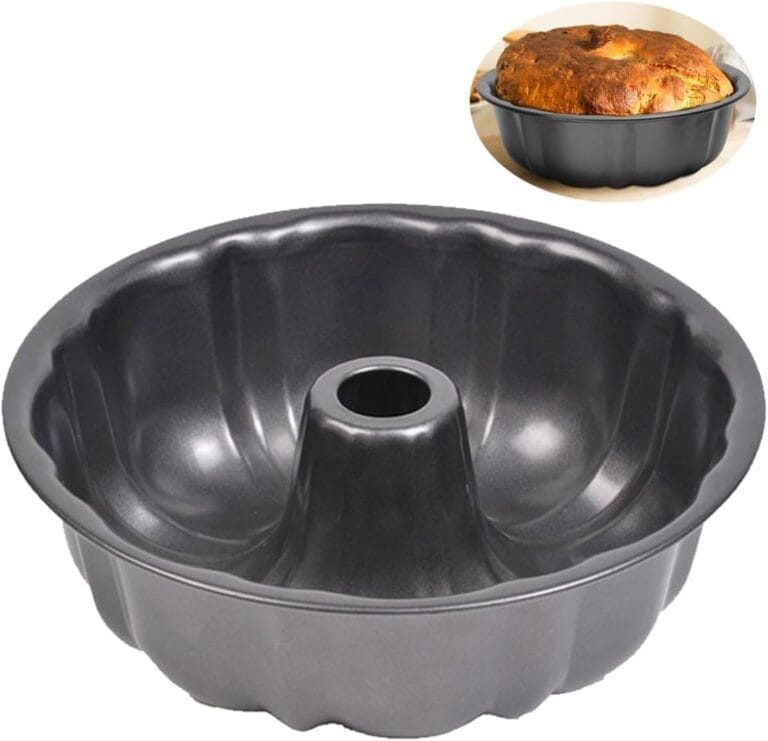 Non-stick Cake Pan, Heavy Duty Carbon Steel Fluted Tube Round Baking Pan,Pound Cake Pan, Buntz Tube Bakeware Mold, Baking Mold for Jello,Gelatin,Chocoflan,Flan