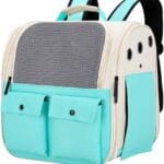 Generic Portable Pet Carrier Backpack for Cats, Dogs and Small Animals Up to 25lbs l Ventilated Mesh Design l Airline-Approved l Ideal for Travel, Hiking, Camping (Turquoise)