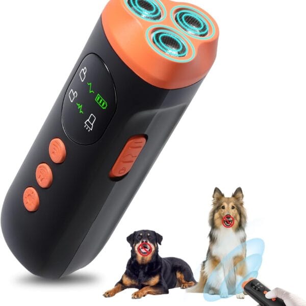 Dog Bark Deterrent Devices to Stop Barking, Upgraded Anti Barking Device for Dogs, 3 Modes & LED Light Ultrasonic Dog Bark Deterrent, Functional Display Panel Ultrasonic Dog Repeller