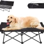 KingCamp Elevated Dog Bed for Large Dogs, Outdoor Raised Cooling Pet Cot Bed with Washable Breathable Mesh & No-Slip Feet Perfect for Camping, Backyard, Indoor Use (Large, Black)