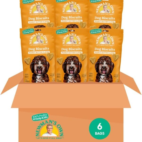 Newman's Own Dog Biscuits, Peanut Butter, 10-oz. (Pack of 6)
