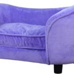 Getifun Pet Bed Sofa, Velvet Couch with Removeable Washable Cushion for Small Dog Cat (Purple)