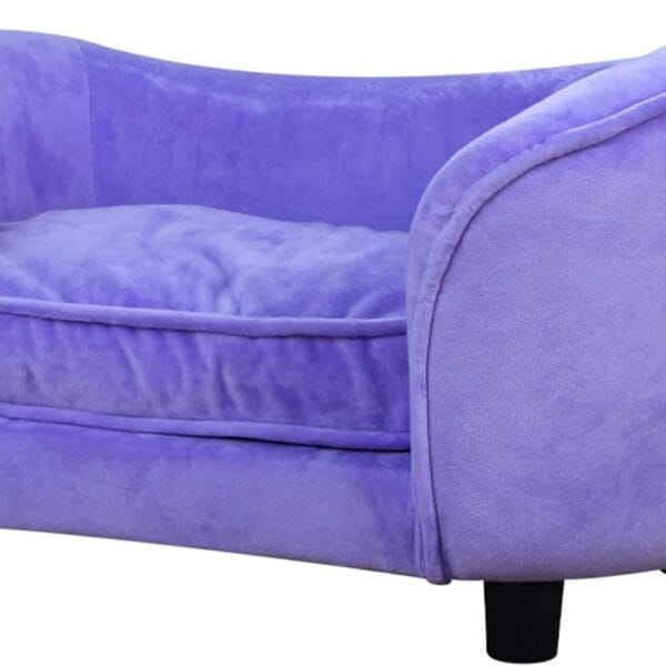 Getifun Pet Bed Sofa, Velvet Couch with Removeable Washable Cushion for Small Dog Cat (Purple)