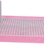 Happyyami Indoor Dog Potty Training Tray Durable Toilet for Small Pets Easy Clean Pee Pad Holder Versatile Dog Bathroom Pink