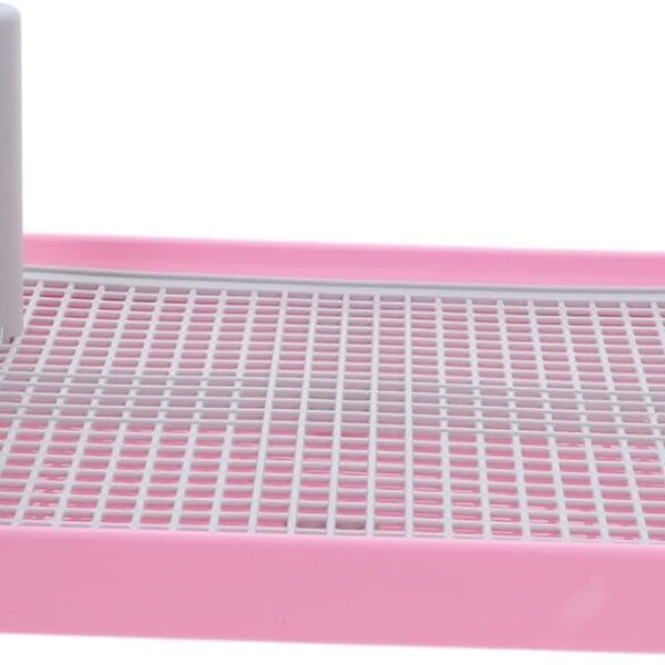 Happyyami Indoor Dog Potty Training Tray Durable Toilet for Small Pets Easy Clean Pee Pad Holder Versatile Dog Bathroom Pink