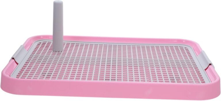 Happyyami Indoor Dog Potty Training Tray Durable Toilet for Small Pets Easy Clean Pee Pad Holder Versatile Dog Bathroom Pink