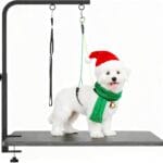 Dog Grooming Arm with Clamp, Adjustable 29" Height Pet Grooming Arm for Dog Grooming Table at Home, Loop Noose & Two No-Sit Haunch Holder, for Small Medium Dogs, Not Include The Table