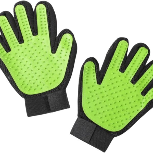 Pet Grooming Gloves  1 Pair  Deshedding & Bath Massage Mitts for Dogs & Cats  Choose from 5 Colors  Adjustable, Reusable & Easy to Clean (Lime Green)