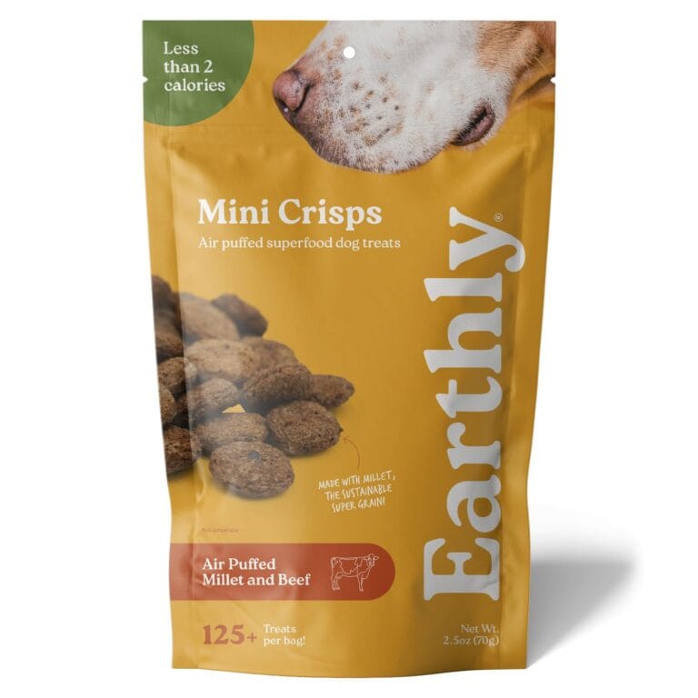 Earthly Low-Calorie Mini Crisps Beef and Millet Crunchy Training Treats for Dogs 2.5oz