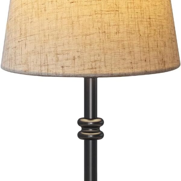 ONEWISH Small Cordless Lamp, Battery Operated Table lamp Dimmable, 4000mAh Rechargeable, Touch Bedside Lamp with Beige Linen Shade, 2700K Bulb Included, for Dining, Patio, Bathroom(Black)