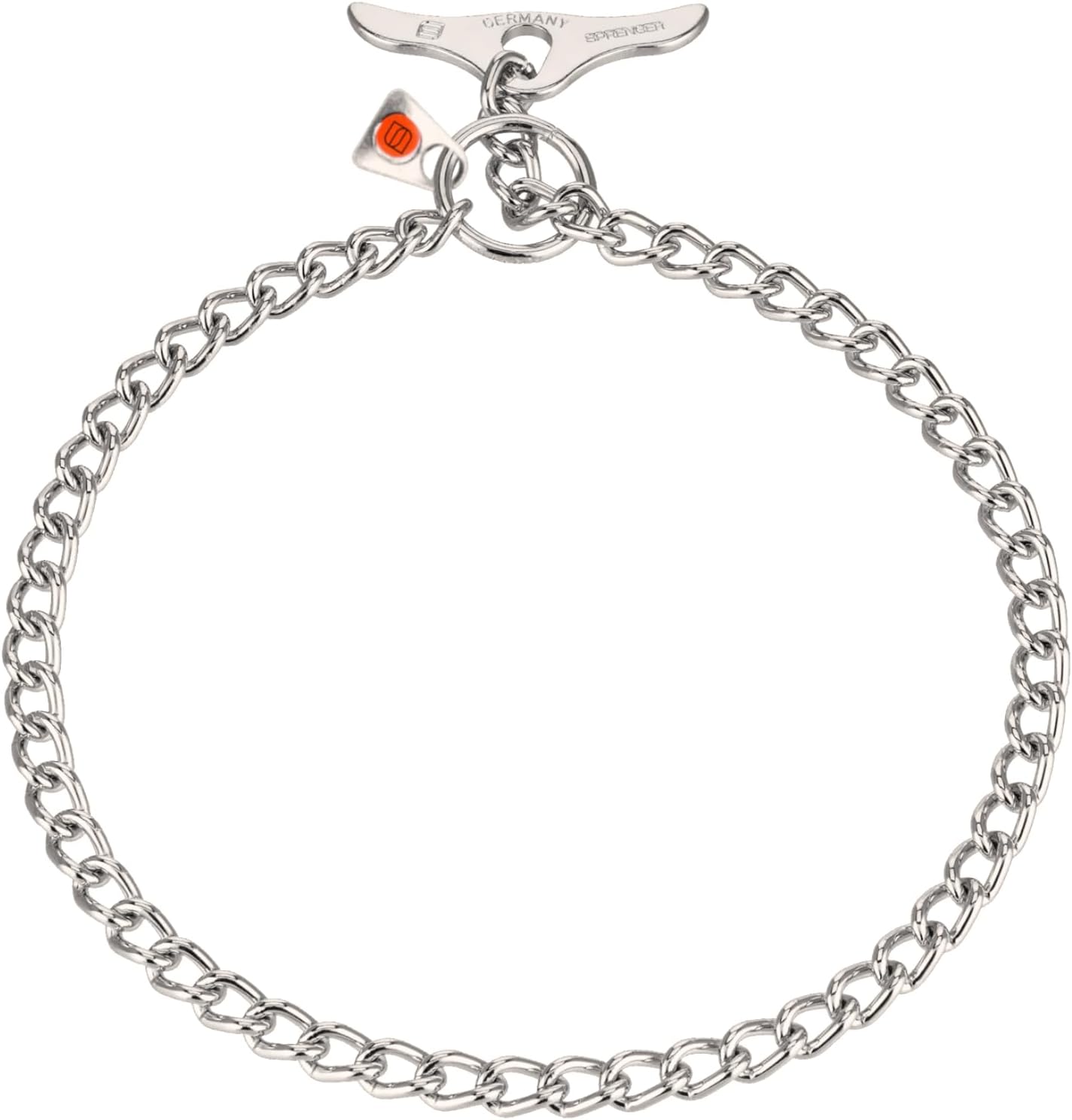 Herm Sprenger Stainless Steel Dog Training Collar with Toggle Closure and Round Links Dog Chain for Small Medium Large Dogs Made in Germany (22in (Neck Size up to 20in)) Herm Sprenger Stainless Steel Dog Training Collar with Toggle Closure and Round Links Dog Chain for Small Medium Large Dogs Made in Germany (22in (Neck Size up to 20in))