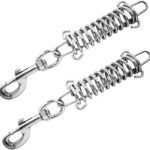 2-Pack Dog Leash Shock Absorber Spring, 300LB Heavy Duty Metal Spring Buckle - Anti-Pull Tension Relief for Large Dogs, Prevent Arm Strain & Neck Injury, Waterproof Rustproof (Fit All Leashes)