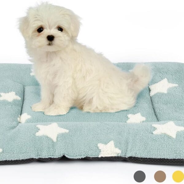 Mora Pets Dog Crate Pad Kennel Bed Crate Mat for Small Dogs Washable Cute Star Pet Bed for Dog Cage Ultra Soft Flat Puppy Cat Kitten Pillow Cushion for Sleeping Anti-Slip Blue 24 x 18