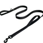 Dog Leash 6ft Long - Traffic Padded Two Handle - Heavy Duty - Double Handles Lead for Training Control - 2 Handle Nylon Leashes for Large Dogs or Medium Dogs - Reflective Leash Dual Handle (Black)
