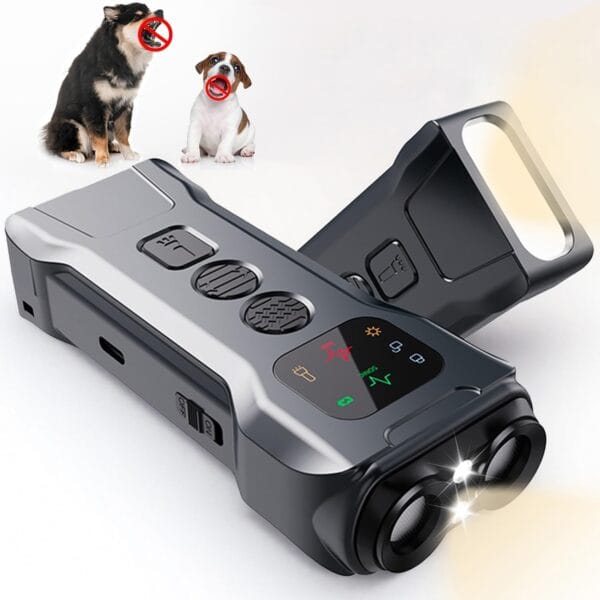 Mtmult Ultrasonic Dog Bark Deterrent - Dog Bark Deterrent Devices, Barking Deterrent Devices, Bark No More Training Aid, LED Flashlight & HD Display (Anti Barking - Grey P9)