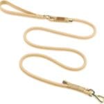 Wisedog 6FT Rope Dog Leash - Polyester Rope with PVC Soft Padded Handle, Rustproof 360Swivel Buckle - Durable for Small, Medium & Large Dogs (Sand Color)