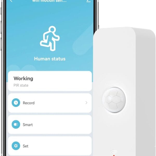 Smart PIR Motion Sensor: WiFi Motion Detector with App Notification Alerts, Wireless Contact Sensor for Home Security and Smart Home Automation, No Hub Required, Compatible with Alexa