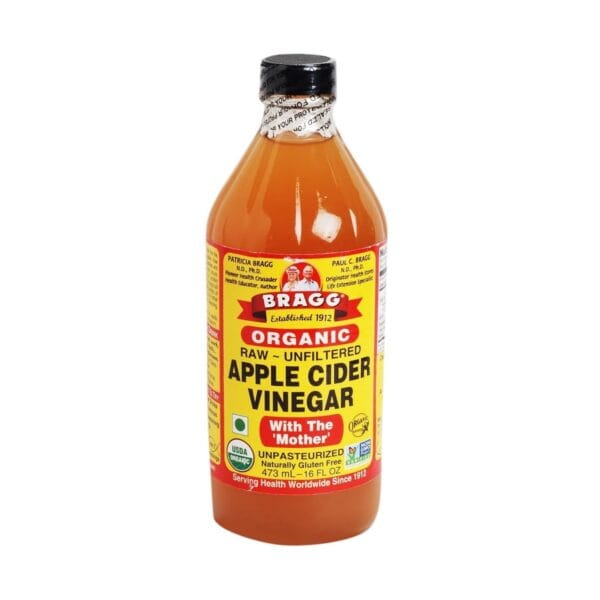 Bragg USDA Organic Raw Apple Cider Vinegar, With The Mother 16 Ounces Natural Cleanser, Promotes Weight Loss