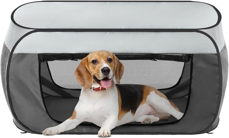 Portable Soft Dog Crate Pop Up Collapsible Dog Cat Kennel Travel Dog Enclosure Indoor Outdoor Large Dog Bed Foldable Crate for PetsLittle Gray and Dark Gray-Small