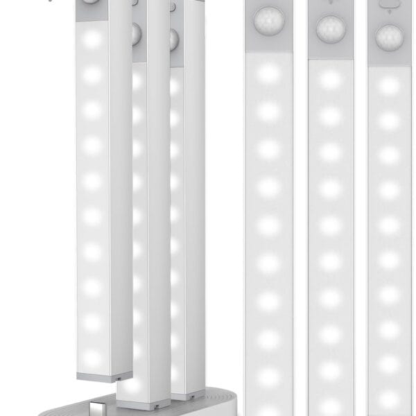 6 Pack Led Under Cabinet Lights Wireless with Charging Station, 7 Rechargeable Motion Sensor Light Indoor, Dimmable Closet Lights for Cabinets, Bookshelf, Stair, Hallway