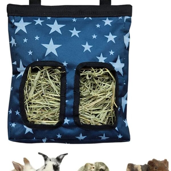 Hanging Hay Feeder Bag for Guinea Pigs, Bunnies, Chinchillas. Stars