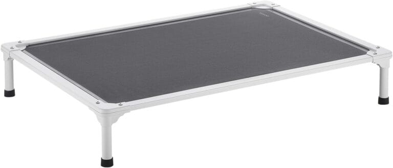 VEVOR Chew Proof Elevated Dog Bed, Portable Raised Dog Cot with Aluminum Tube Metal Frame and Breathable Textilene Mesh, Indoor & Outdoor Pet Cooling Raised Hammock Bed, L, Gray