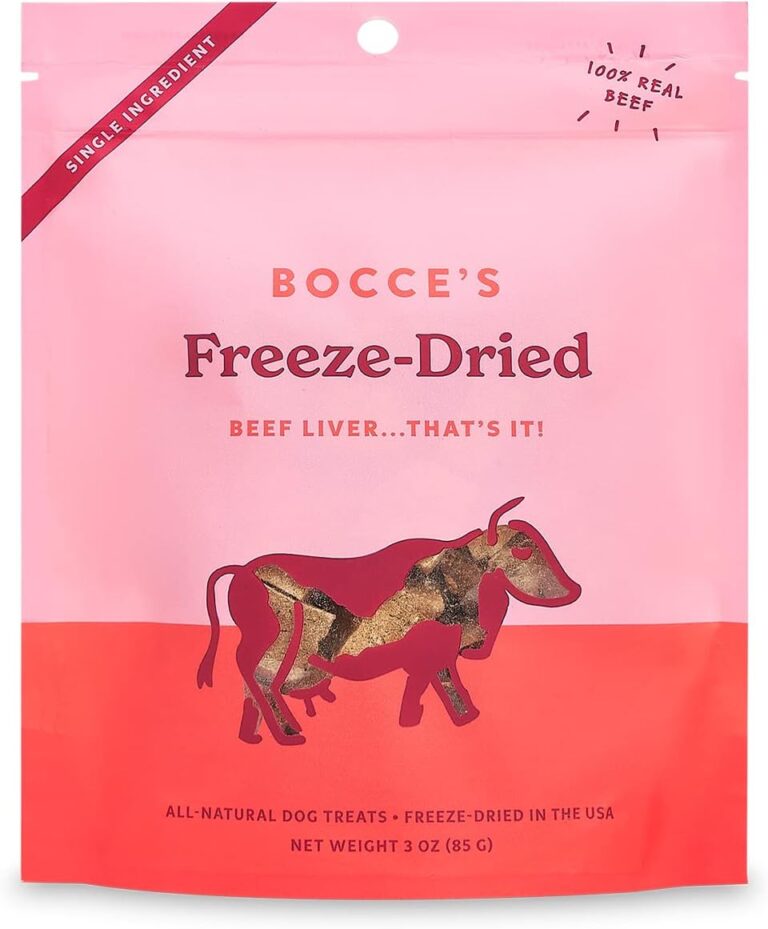 Bocce's Bakery Beef Liver Freeze-Dried Treats, 3 oz, All-Natural, Made in USA, Dog Treats