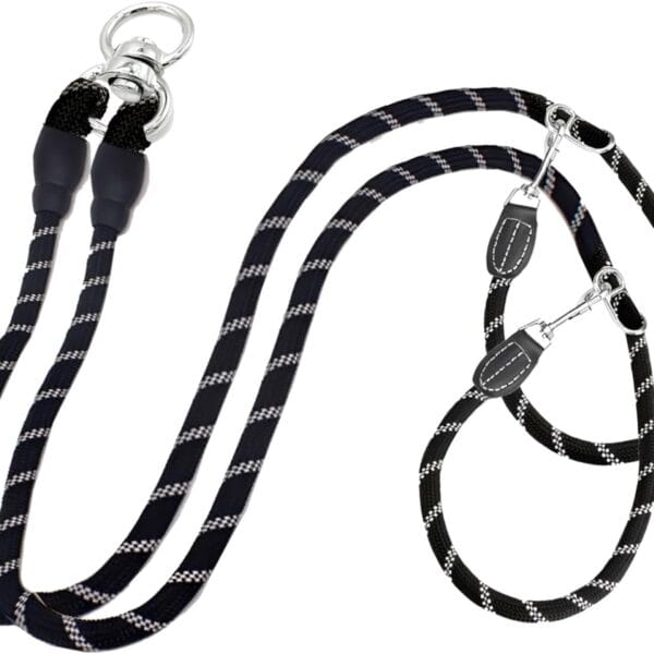 Dual Dog Leash Double Dog Training Leash No Tangle Hands Free DogLeash Heavy Duty Reflective Slip Lead Pet RopeLeash Dual Splitter for Two Dogs