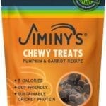 Jiminy's Chewy Cricket Training Treats for Dogs, Low Calorie, Hypoallergenic, Made in USA, 6oz, Pumpkin & Carrot (Pack of 1)
