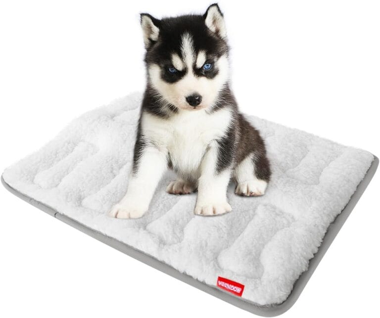 Dog Crate Mat(24" X 18"), Small Dog Bed for Crate, Soft Plush Bed Pad Machine Washable, Sleeping Mat with Anti Slip Bottom
