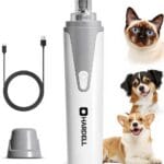 HARDELL Dog Nail Grinder, Super Quiet Dog Nail Trimmers with 2 LED Lights & 3 Grinding Ports, Safety Pet Nail Grinder for Small Dogs/Cats & Puppy