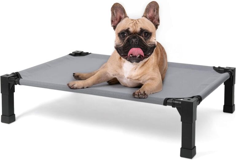 Cooling Elevated Dog Bed, Raised Dog Cot with Washable Breathable Mesh and Metal Frame, Portable for Outdoor and Indoor Use