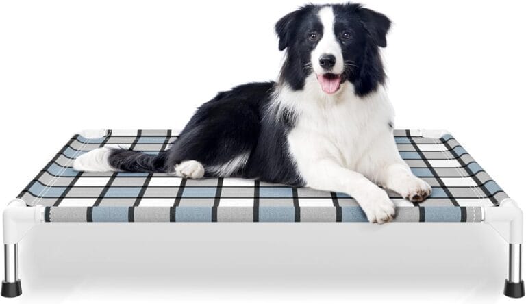 Elevated Outdoor Raised Dog Bed Outdoor Dogs Bed Lifted Pet Bed Dog Cot for Medium Pet Taste Life, Start with A Pet Bed 34'' x 26'' x 6.5''