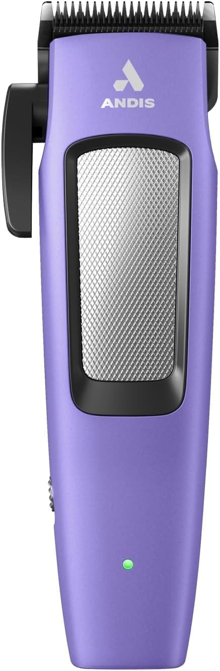 Andis Easy Clip Adjustable Blade Cordless II Dog Clipper, 10 Piece Kit, Lithium-Ion Battery, Purple, 560017